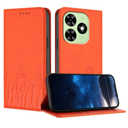 Tulips Butterfly Pattern Magnetic Vegan Leather Phone Case, For Tecno Spark 30 4G, For Tecno Spark 30C 4G, For Tecno Pova 6 Neo 4G, For Tecno Pova 6 / Pova 6 Pro, For Tecno Camon 30 Pro, For Tecno Spark 20 Pro, For Tecno Spark 20 / Spark 20C / Pop 8   ...