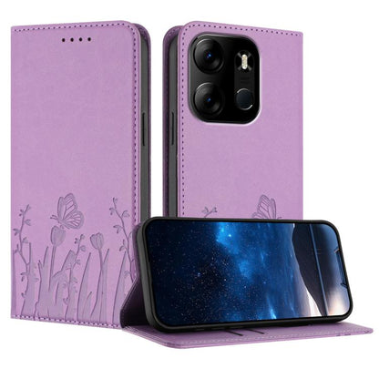 Tulips Butterfly Pattern Magnetic Vegan Leather Phone Case, For Tecno Camon 20 / Camon 20 Pro 4G, For Tecno Spark Go 2023 / Pop 7 / Pop 7 Pro, For Tecno Spark 10C, For Tecno Spark 10 4G, For Tecno Spark 10 Pro, For Tecno Pova 4, For Tecno Pova 3