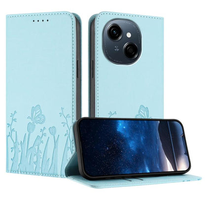 Tulips Butterfly Pattern Magnetic Vegan Leather Phone Case, For Tecno Camon 40 Pro 4G, For Tecno Camon 40 Premier, For Tecno Camon 40, For Tecno Camon 40 Pro 5G, For Tecno Spark 30C 5G / Pop 9 5G, For Tecno Spark Go 1 / Pop 9 4G, For Tecno Camon 30S   ...