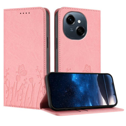 Tulips Butterfly Pattern Magnetic Vegan Leather Phone Case, For Tecno Camon 40 Pro 4G, For Tecno Camon 40 Premier, For Tecno Camon 40, For Tecno Camon 40 Pro 5G, For Tecno Spark 30C 5G / Pop 9 5G, For Tecno Spark Go 1 / Pop 9 4G, For Tecno Camon 30S   ...