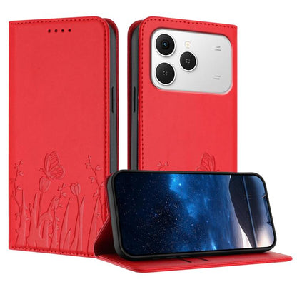 Tulips Butterfly Pattern Magnetic Vegan Leather Phone Case, For Tecno Pova Curve 2 5G, For Tecno Spark Go 3 / Pop 20 4G, For Tecno Spark 50 4G, For Tecno Camon 50 Pro 4G, For Tecno Camon 50 4G, For Tecno Pova Slim / Spark Slim, For Tecno Pova 7 5G     ...