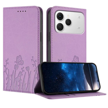 Tulips Butterfly Pattern Magnetic Vegan Leather Phone Case, For Tecno Pova Curve 2 5G, For Tecno Spark Go 3 / Pop 20 4G, For Tecno Spark 50 4G, For Tecno Camon 50 Pro 4G, For Tecno Camon 50 4G, For Tecno Pova Slim / Spark Slim, For Tecno Pova 7 5G     ...