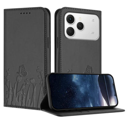 Tulips Butterfly Pattern Magnetic Vegan Leather Phone Case, For Tecno Pova Curve 2 5G, For Tecno Spark Go 3 / Pop 20 4G, For Tecno Spark 50 4G, For Tecno Camon 50 Pro 4G, For Tecno Camon 50 4G, For Tecno Pova Slim / Spark Slim, For Tecno Pova 7 5G     ...