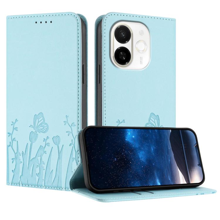 Tulips Butterfly Pattern Magnetic Vegan Leather Phone Case, For Tecno Camon 40 Pro 4G, For Tecno Camon 40 Premier, For Tecno Camon 40, For Tecno Camon 40 Pro 5G, For Tecno Spark 30C 5G / Pop 9 5G, For Tecno Spark Go 1 / Pop 9 4G, For Tecno Camon 30S   ...