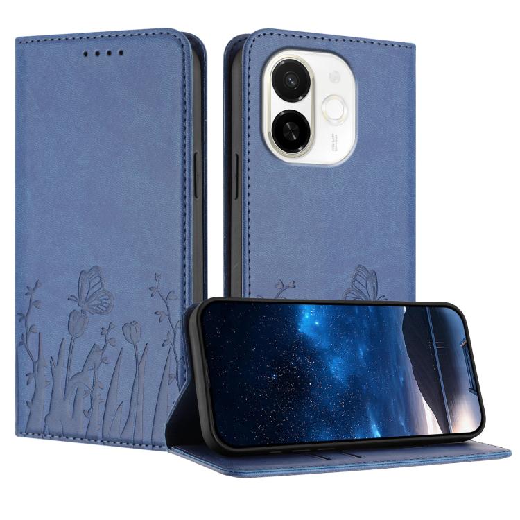 Tulips Butterfly Pattern Magnetic Vegan Leather Phone Case, For Tecno Camon 40 Pro 4G, For Tecno Camon 40 Premier, For Tecno Camon 40, For Tecno Camon 40 Pro 5G, For Tecno Spark 30C 5G / Pop 9 5G, For Tecno Spark Go 1 / Pop 9 4G, For Tecno Camon 30S   ...