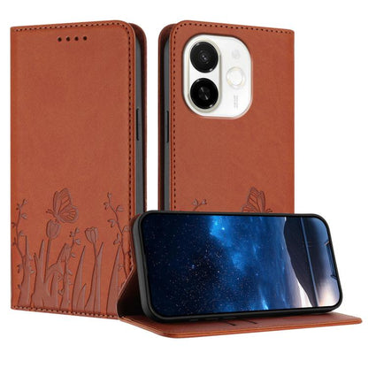 Tulips Butterfly Pattern Magnetic Vegan Leather Phone Case, For Tecno Camon 40 Pro 4G, For Tecno Camon 40 Premier, For Tecno Camon 40, For Tecno Camon 40 Pro 5G, For Tecno Spark 30C 5G / Pop 9 5G, For Tecno Spark Go 1 / Pop 9 4G, For Tecno Camon 30S   ...