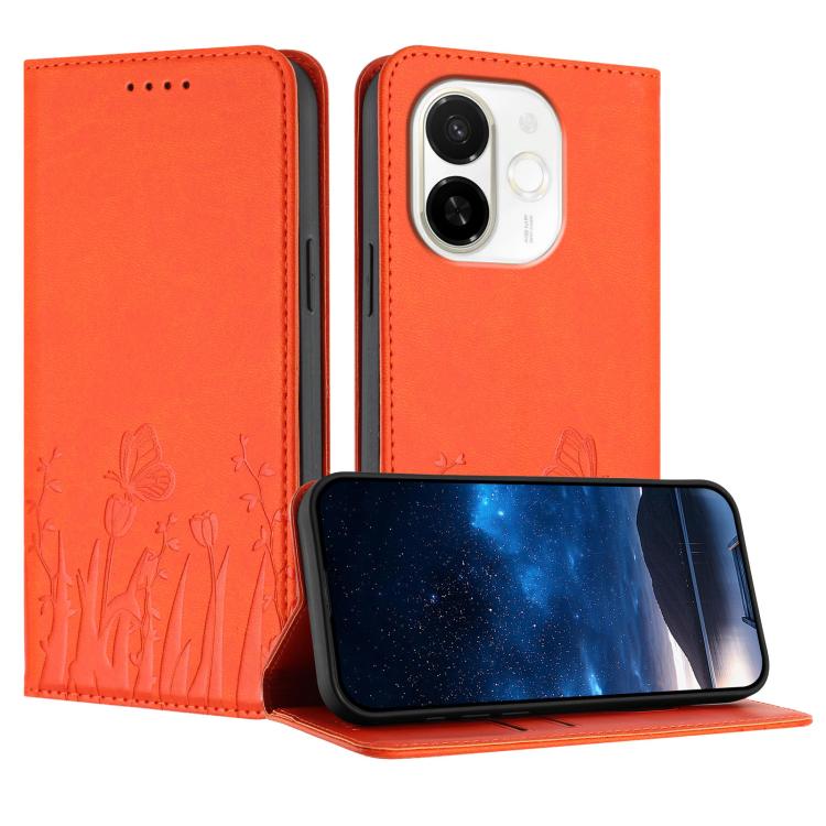 Tulips Butterfly Pattern Magnetic Vegan Leather Phone Case, For Tecno Camon 40 Pro 4G, For Tecno Camon 40 Premier, For Tecno Camon 40, For Tecno Camon 40 Pro 5G, For Tecno Spark 30C 5G / Pop 9 5G, For Tecno Spark Go 1 / Pop 9 4G, For Tecno Camon 30S   ...
