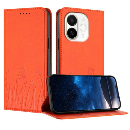 Tulips Butterfly Pattern Magnetic Vegan Leather Phone Case, For Tecno Camon 40 Pro 4G, For Tecno Camon 40 Premier, For Tecno Camon 40, For Tecno Camon 40 Pro 5G, For Tecno Spark 30C 5G / Pop 9 5G, For Tecno Spark Go 1 / Pop 9 4G, For Tecno Camon 30S   ...