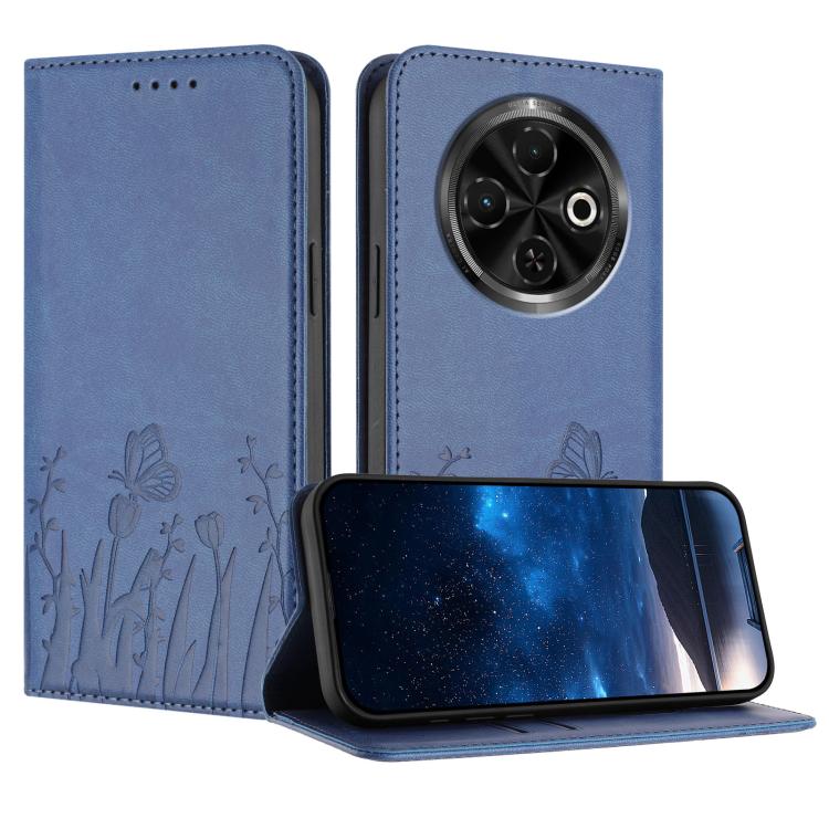 Tulips Butterfly Pattern Magnetic Vegan Leather Phone Case, For Tecno Spark 30 4G, For Tecno Spark 30C 4G, For Tecno Pova 6 Neo 4G, For Tecno Pova 6 / Pova 6 Pro, For Tecno Camon 30 Pro, For Tecno Spark 20 Pro, For Tecno Spark 20 / Spark 20C / Pop 8   ...