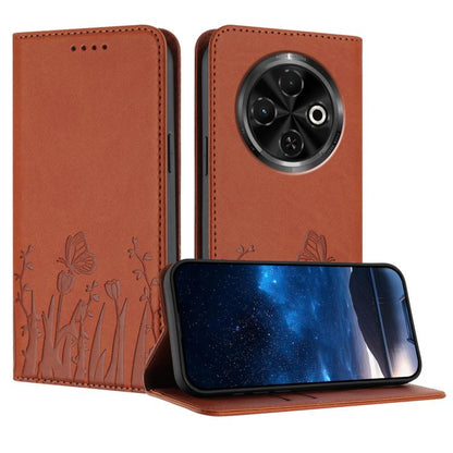Tulips Butterfly Pattern Magnetic Vegan Leather Phone Case, For Tecno Spark 30 4G, For Tecno Spark 30C 4G, For Tecno Pova 6 Neo 4G, For Tecno Pova 6 / Pova 6 Pro, For Tecno Camon 30 Pro, For Tecno Spark 20 Pro, For Tecno Spark 20 / Spark 20C / Pop 8   ...