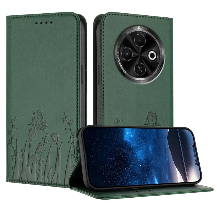 Tulips Butterfly Pattern Magnetic Vegan Leather Phone Case, For Tecno Spark 30 4G, For Tecno Spark 30C 4G, For Tecno Pova 6 Neo 4G, For Tecno Pova 6 / Pova 6 Pro, For Tecno Camon 30 Pro, For Tecno Spark 20 Pro, For Tecno Spark 20 / Spark 20C / Pop 8   ...
