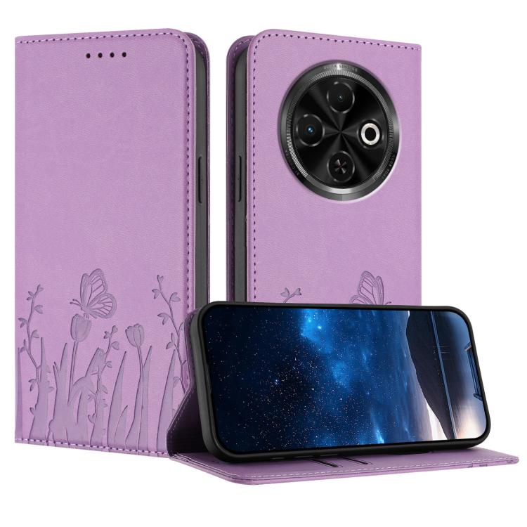Tulips Butterfly Pattern Magnetic Vegan Leather Phone Case, For Tecno Spark 30 4G, For Tecno Spark 30C 4G, For Tecno Pova 6 Neo 4G, For Tecno Pova 6 / Pova 6 Pro, For Tecno Camon 30 Pro, For Tecno Spark 20 Pro, For Tecno Spark 20 / Spark 20C / Pop 8   ...