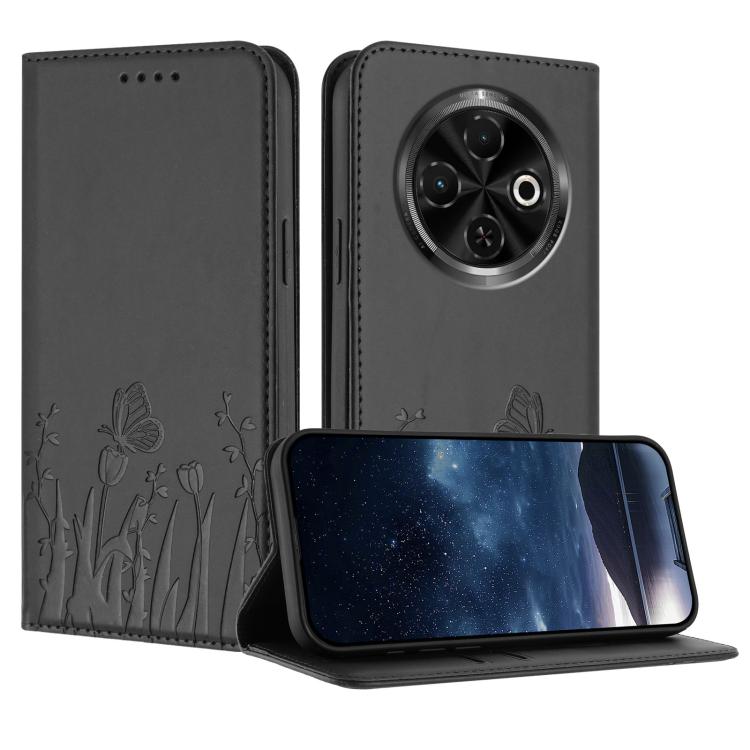 Tulips Butterfly Pattern Magnetic Vegan Leather Phone Case, For Tecno Spark 30 4G, For Tecno Spark 30C 4G, For Tecno Pova 6 Neo 4G, For Tecno Pova 6 / Pova 6 Pro, For Tecno Camon 30 Pro, For Tecno Spark 20 Pro, For Tecno Spark 20 / Spark 20C / Pop 8   ...