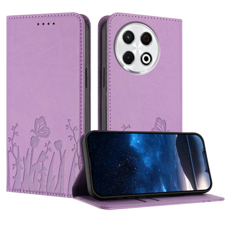 Tulips Butterfly Pattern Magnetic Vegan Leather Phone Case, For Tecno Camon 40 Pro 4G, For Tecno Camon 40 Premier, For Tecno Camon 40, For Tecno Camon 40 Pro 5G, For Tecno Spark 30C 5G / Pop 9 5G, For Tecno Spark Go 1 / Pop 9 4G, For Tecno Camon 30S   ...