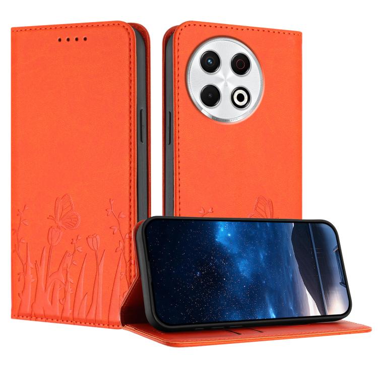 Tulips Butterfly Pattern Magnetic Vegan Leather Phone Case, For Tecno Camon 40 Pro 4G, For Tecno Camon 40 Premier, For Tecno Camon 40, For Tecno Camon 40 Pro 5G, For Tecno Spark 30C 5G / Pop 9 5G, For Tecno Spark Go 1 / Pop 9 4G, For Tecno Camon 30S   ...