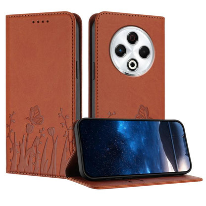 Tulips Butterfly Pattern Magnetic Vegan Leather Phone Case, For Tecno Spark 30 4G, For Tecno Spark 30C 4G, For Tecno Pova 6 Neo 4G, For Tecno Pova 6 / Pova 6 Pro, For Tecno Camon 30 Pro, For Tecno Spark 20 Pro, For Tecno Spark 20 / Spark 20C / Pop 8   ...