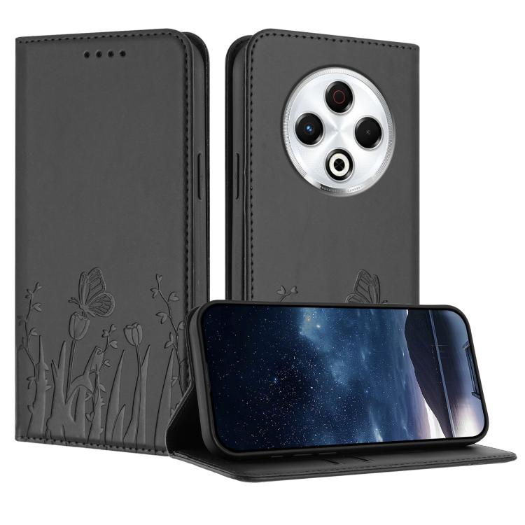 Tulips Butterfly Pattern Magnetic Vegan Leather Phone Case, For Tecno Spark 30 4G, For Tecno Spark 30C 4G, For Tecno Pova 6 Neo 4G, For Tecno Pova 6 / Pova 6 Pro, For Tecno Camon 30 Pro, For Tecno Spark 20 Pro, For Tecno Spark 20 / Spark 20C / Pop 8   ...
