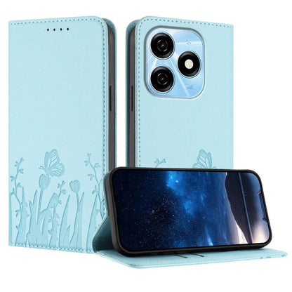 Tulips Butterfly Pattern Magnetic Vegan Leather Phone Case, For Tecno Spark 30 4G, For Tecno Spark 30C 4G, For Tecno Pova 6 Neo 4G, For Tecno Pova 6 / Pova 6 Pro, For Tecno Camon 30 Pro, For Tecno Spark 20 Pro, For Tecno Spark 20 / Spark 20C / Pop 8   ...