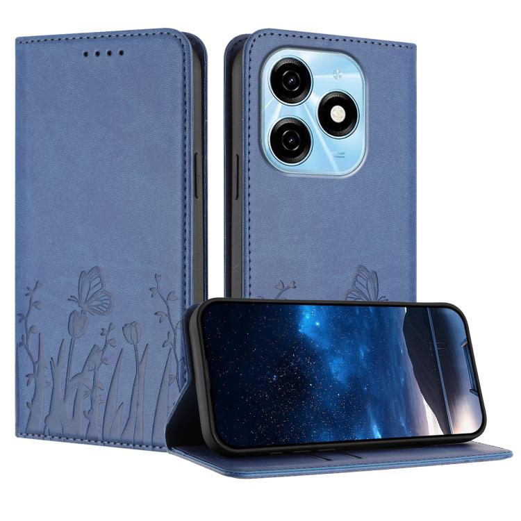 Tulips Butterfly Pattern Magnetic Vegan Leather Phone Case, For Tecno Spark 30 4G, For Tecno Spark 30C 4G, For Tecno Pova 6 Neo 4G, For Tecno Pova 6 / Pova 6 Pro, For Tecno Camon 30 Pro, For Tecno Spark 20 Pro, For Tecno Spark 20 / Spark 20C / Pop 8   ...