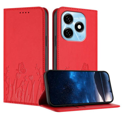 Tulips Butterfly Pattern Magnetic Vegan Leather Phone Case, For Tecno Spark 30 4G, For Tecno Spark 30C 4G, For Tecno Pova 6 Neo 4G, For Tecno Pova 6 / Pova 6 Pro, For Tecno Camon 30 Pro, For Tecno Spark 20 Pro, For Tecno Spark 20 / Spark 20C / Pop 8   ...