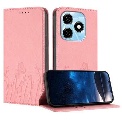 Tulips Butterfly Pattern Magnetic Vegan Leather Phone Case, For Tecno Spark 30 4G, For Tecno Spark 30C 4G, For Tecno Pova 6 Neo 4G, For Tecno Pova 6 / Pova 6 Pro, For Tecno Camon 30 Pro, For Tecno Spark 20 Pro, For Tecno Spark 20 / Spark 20C / Pop 8   ...