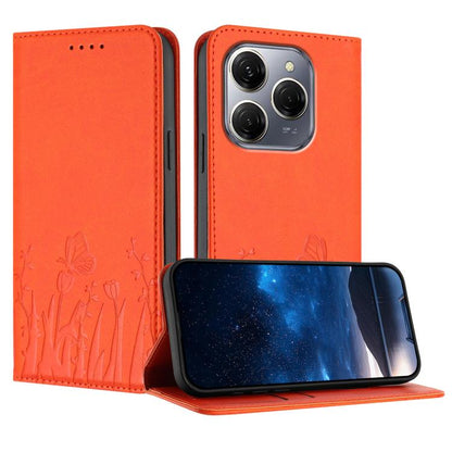 Tulips Butterfly Pattern Magnetic Vegan Leather Phone Case, For Tecno Spark 30 4G, For Tecno Spark 30C 4G, For Tecno Pova 6 Neo 4G, For Tecno Pova 6 / Pova 6 Pro, For Tecno Camon 30 Pro, For Tecno Spark 20 Pro, For Tecno Spark 20 / Spark 20C / Pop 8   ...
