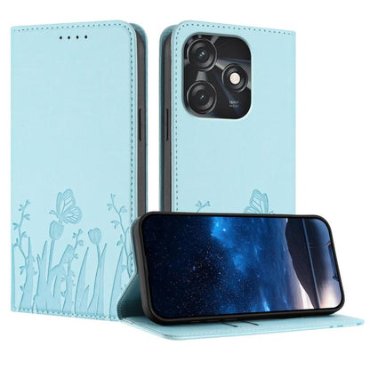 Tulips Butterfly Pattern Magnetic Vegan Leather Phone Case, For Tecno Camon 20 / Camon 20 Pro 4G, For Tecno Spark Go 2023 / Pop 7 / Pop 7 Pro, For Tecno Spark 10C, For Tecno Spark 10 4G, For Tecno Spark 10 Pro, For Tecno Pova 4, For Tecno Pova 3