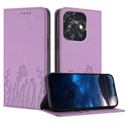 Tulips Butterfly Pattern Magnetic Vegan Leather Phone Case, For Tecno Camon 20 / Camon 20 Pro 4G, For Tecno Spark Go 2023 / Pop 7 / Pop 7 Pro, For Tecno Spark 10C, For Tecno Spark 10 4G, For Tecno Spark 10 Pro, For Tecno Pova 4, For Tecno Pova 3