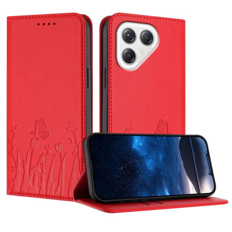 Tulips Butterfly Pattern Magnetic Vegan Leather Phone Case, For Tecno Pova Curve 2 5G, For Tecno Spark Go 3 / Pop 20 4G, For Tecno Spark 50 4G, For Tecno Camon 50 Pro 4G, For Tecno Camon 50 4G, For Tecno Pova Slim / Spark Slim, For Tecno Pova 7 5G     ...