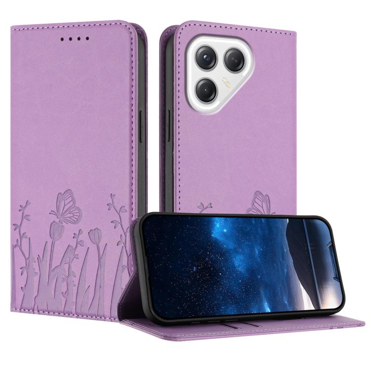 Tulips Butterfly Pattern Magnetic Vegan Leather Phone Case, For Tecno Pova Curve 2 5G, For Tecno Spark Go 3 / Pop 20 4G, For Tecno Spark 50 4G, For Tecno Camon 50 Pro 4G, For Tecno Camon 50 4G, For Tecno Pova Slim / Spark Slim, For Tecno Pova 7 5G     ...