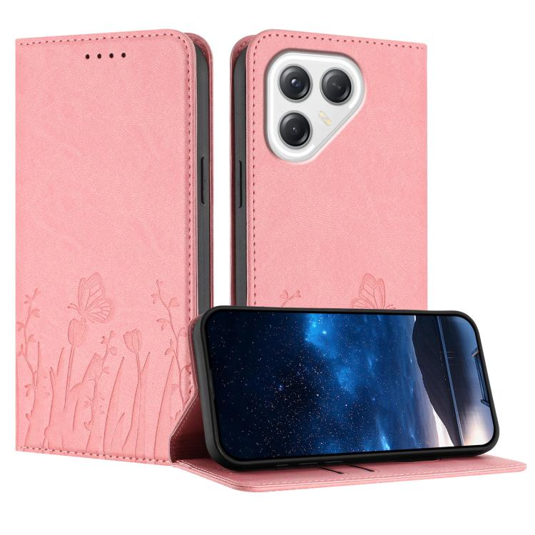 Tulips Butterfly Pattern Magnetic Vegan Leather Phone Case, For Tecno Pova Curve 2 5G, For Tecno Spark Go 3 / Pop 20 4G, For Tecno Spark 50 4G, For Tecno Camon 50 Pro 4G, For Tecno Camon 50 4G, For Tecno Pova Slim / Spark Slim, For Tecno Pova 7 5G     ...