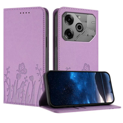 Tulips Butterfly Pattern Magnetic Vegan Leather Phone Case, For Tecno Spark 30 4G, For Tecno Spark 30C 4G, For Tecno Pova 6 Neo 4G, For Tecno Pova 6 / Pova 6 Pro, For Tecno Camon 30 Pro, For Tecno Spark 20 Pro, For Tecno Spark 20 / Spark 20C / Pop 8   ...