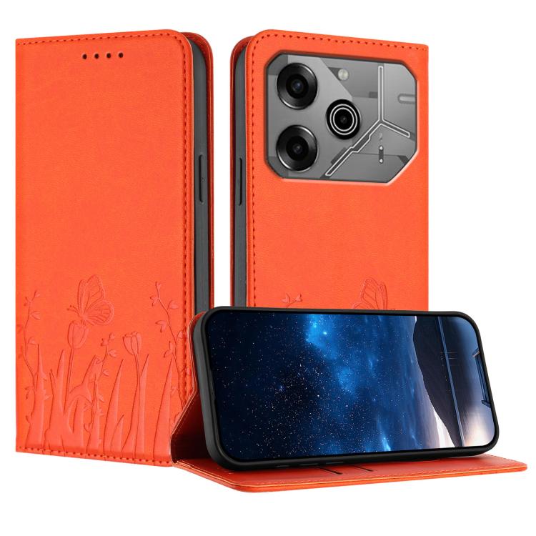 Tulips Butterfly Pattern Magnetic Vegan Leather Phone Case, For Tecno Spark 30 4G, For Tecno Spark 30C 4G, For Tecno Pova 6 Neo 4G, For Tecno Pova 6 / Pova 6 Pro, For Tecno Camon 30 Pro, For Tecno Spark 20 Pro, For Tecno Spark 20 / Spark 20C / Pop 8   ...