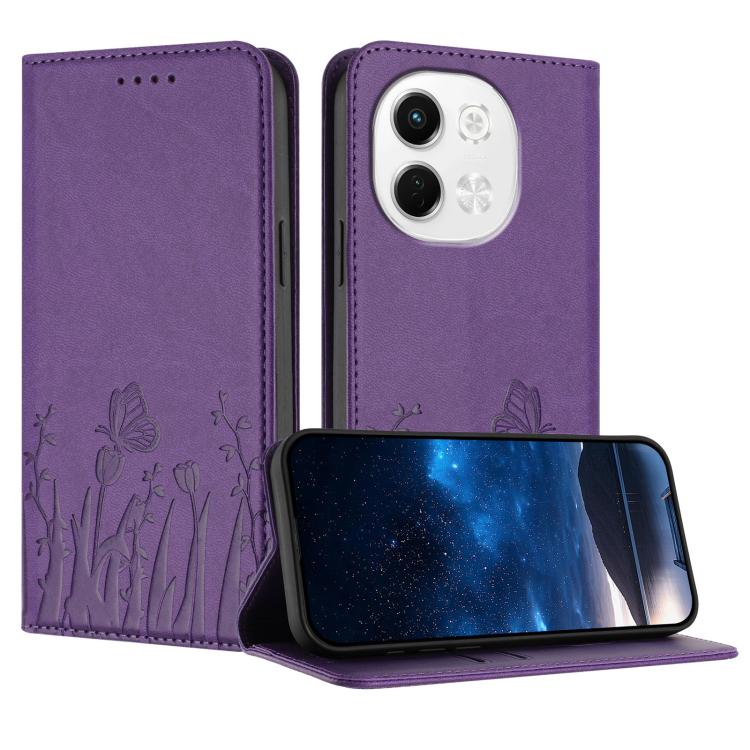 Tulips Butterfly Pattern Magnetic Vegan Leather Phone Case, For Tecno Camon 40 Pro 4G, For Tecno Camon 40 Premier, For Tecno Camon 40, For Tecno Camon 40 Pro 5G, For Tecno Spark 30C 5G / Pop 9 5G, For Tecno Spark Go 1 / Pop 9 4G, For Tecno Camon 30S   ...