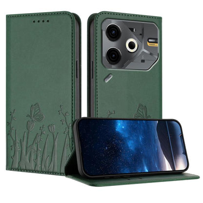 Tulips Butterfly Pattern Magnetic Vegan Leather Phone Case, For Tecno Spark 30 4G, For Tecno Spark 30C 4G, For Tecno Pova 6 Neo 4G, For Tecno Pova 6 / Pova 6 Pro, For Tecno Camon 30 Pro, For Tecno Spark 20 Pro, For Tecno Spark 20 / Spark 20C / Pop 8   ...