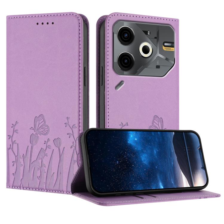 Tulips Butterfly Pattern Magnetic Vegan Leather Phone Case, For Tecno Spark 30 4G, For Tecno Spark 30C 4G, For Tecno Pova 6 Neo 4G, For Tecno Pova 6 / Pova 6 Pro, For Tecno Camon 30 Pro, For Tecno Spark 20 Pro, For Tecno Spark 20 / Spark 20C / Pop 8   ...