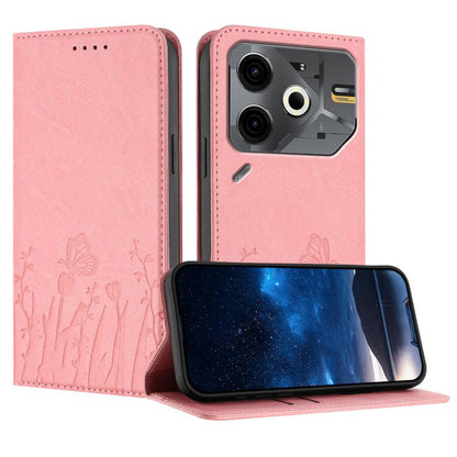 Tulips Butterfly Pattern Magnetic Vegan Leather Phone Case, For Tecno Spark 30 4G, For Tecno Spark 30C 4G, For Tecno Pova 6 Neo 4G, For Tecno Pova 6 / Pova 6 Pro, For Tecno Camon 30 Pro, For Tecno Spark 20 Pro, For Tecno Spark 20 / Spark 20C / Pop 8   ...