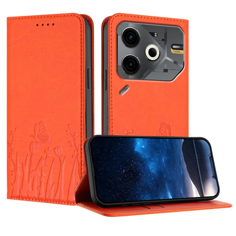 Tulips Butterfly Pattern Magnetic Vegan Leather Phone Case, For Tecno Spark 30 4G, For Tecno Spark 30C 4G, For Tecno Pova 6 Neo 4G, For Tecno Pova 6 / Pova 6 Pro, For Tecno Camon 30 Pro, For Tecno Spark 20 Pro, For Tecno Spark 20 / Spark 20C / Pop 8   ...