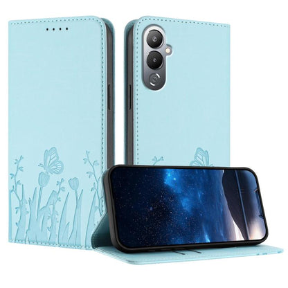 Tulips Butterfly Pattern Magnetic Vegan Leather Phone Case, For Tecno Camon 20 / Camon 20 Pro 4G, For Tecno Spark Go 2023 / Pop 7 / Pop 7 Pro, For Tecno Spark 10C, For Tecno Spark 10 4G, For Tecno Spark 10 Pro, For Tecno Pova 4, For Tecno Pova 3