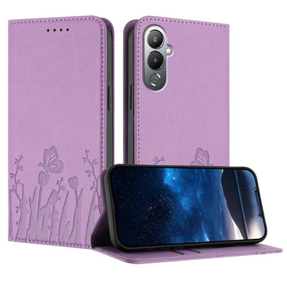 Tulips Butterfly Pattern Magnetic Vegan Leather Phone Case, For Tecno Camon 20 / Camon 20 Pro 4G, For Tecno Spark Go 2023 / Pop 7 / Pop 7 Pro, For Tecno Spark 10C, For Tecno Spark 10 4G, For Tecno Spark 10 Pro, For Tecno Pova 4, For Tecno Pova 3