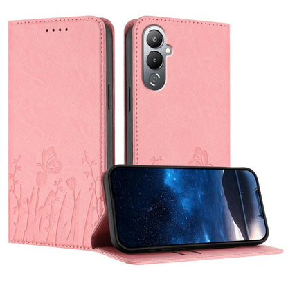 Tulips Butterfly Pattern Magnetic Vegan Leather Phone Case, For Tecno Camon 20 / Camon 20 Pro 4G, For Tecno Spark Go 2023 / Pop 7 / Pop 7 Pro, For Tecno Spark 10C, For Tecno Spark 10 4G, For Tecno Spark 10 Pro, For Tecno Pova 4, For Tecno Pova 3