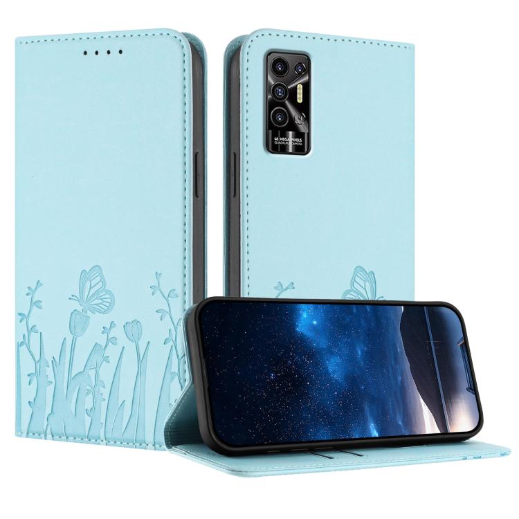 Tulips Butterfly Pattern Magnetic Vegan Leather Phone Case, For Tecno Camon 20 / Camon 20 Pro 4G, For Tecno Spark Go 2023 / Pop 7 / Pop 7 Pro, For Tecno Spark 10C, For Tecno Spark 10 4G, For Tecno Spark 10 Pro, For Tecno Pova 4, For Tecno Pova 3