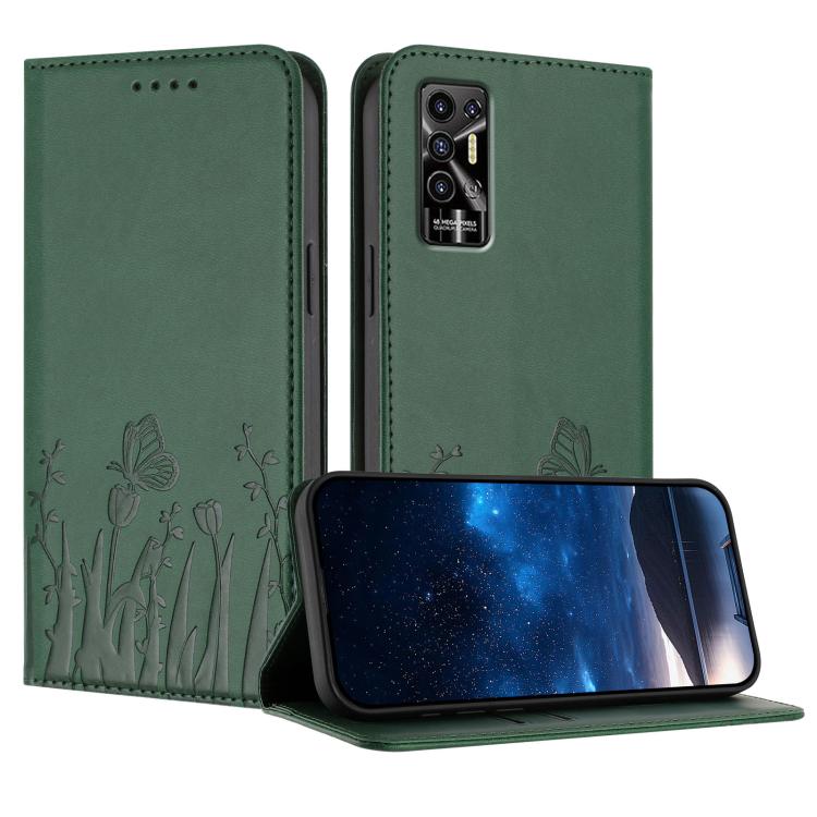 Tulips Butterfly Pattern Magnetic Vegan Leather Phone Case, For Tecno Camon 20 / Camon 20 Pro 4G, For Tecno Spark Go 2023 / Pop 7 / Pop 7 Pro, For Tecno Spark 10C, For Tecno Spark 10 4G, For Tecno Spark 10 Pro, For Tecno Pova 4, For Tecno Pova 3