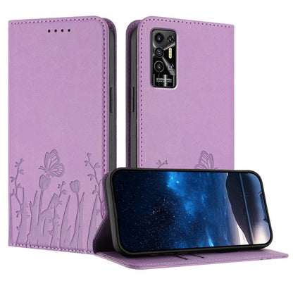 Tulips Butterfly Pattern Magnetic Vegan Leather Phone Case, For Tecno Camon 20 / Camon 20 Pro 4G, For Tecno Spark Go 2023 / Pop 7 / Pop 7 Pro, For Tecno Spark 10C, For Tecno Spark 10 4G, For Tecno Spark 10 Pro, For Tecno Pova 4, For Tecno Pova 3
