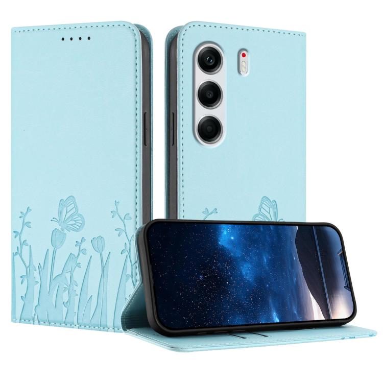 Tulips Butterfly Pattern Magnetic Vegan Leather Phone Case, For Tecno Camon 40 Pro 4G, For Tecno Camon 40 Premier, For Tecno Camon 40, For Tecno Camon 40 Pro 5G, For Tecno Spark 30C 5G / Pop 9 5G, For Tecno Spark Go 1 / Pop 9 4G, For Tecno Camon 30S   ...