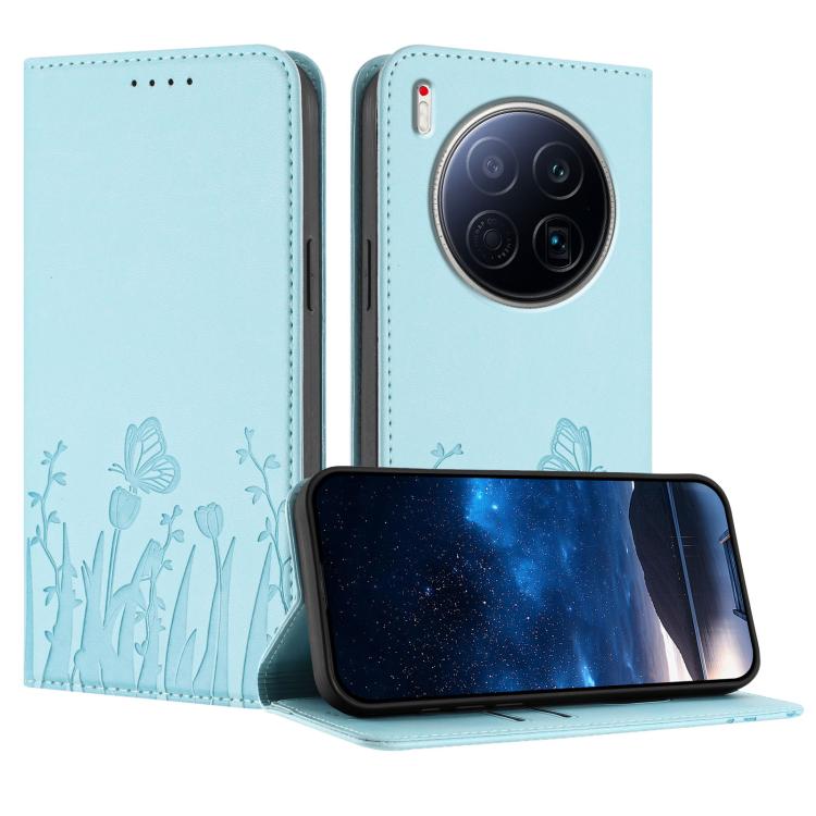 Tulips Butterfly Pattern Magnetic Vegan Leather Phone Case, For Tecno Camon 40 Pro 4G, For Tecno Camon 40 Premier, For Tecno Camon 40, For Tecno Camon 40 Pro 5G, For Tecno Spark 30C 5G / Pop 9 5G, For Tecno Spark Go 1 / Pop 9 4G, For Tecno Camon 30S   ...