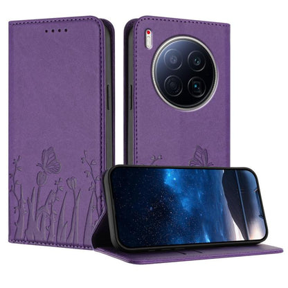 Tulips Butterfly Pattern Magnetic Vegan Leather Phone Case, For Tecno Camon 40 Pro 4G, For Tecno Camon 40 Premier, For Tecno Camon 40, For Tecno Camon 40 Pro 5G, For Tecno Spark 30C 5G / Pop 9 5G, For Tecno Spark Go 1 / Pop 9 4G, For Tecno Camon 30S   ...