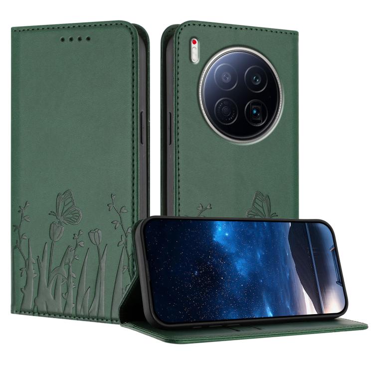 Tulips Butterfly Pattern Magnetic Vegan Leather Phone Case, For Tecno Camon 40 Pro 4G, For Tecno Camon 40 Premier, For Tecno Camon 40, For Tecno Camon 40 Pro 5G, For Tecno Spark 30C 5G / Pop 9 5G, For Tecno Spark Go 1 / Pop 9 4G, For Tecno Camon 30S   ...