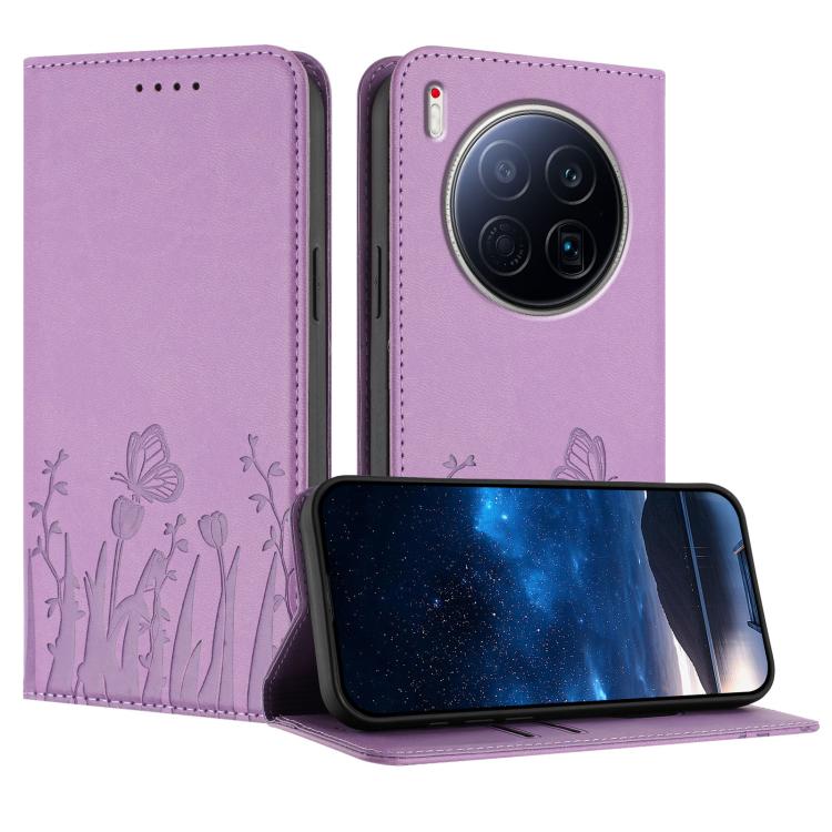 Tulips Butterfly Pattern Magnetic Vegan Leather Phone Case, For Tecno Camon 40 Pro 4G, For Tecno Camon 40 Premier, For Tecno Camon 40, For Tecno Camon 40 Pro 5G, For Tecno Spark 30C 5G / Pop 9 5G, For Tecno Spark Go 1 / Pop 9 4G, For Tecno Camon 30S   ...