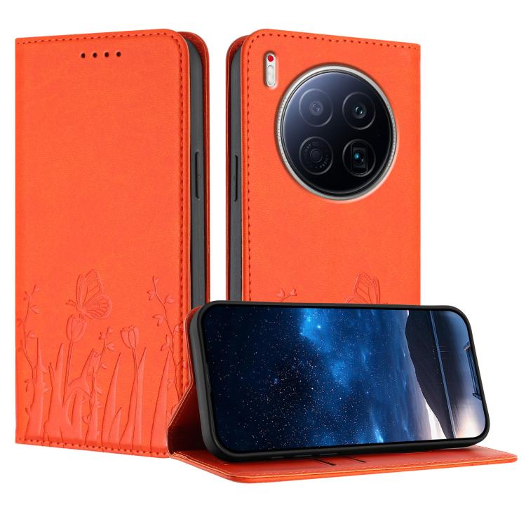 Tulips Butterfly Pattern Magnetic Vegan Leather Phone Case, For Tecno Camon 40 Pro 4G, For Tecno Camon 40 Premier, For Tecno Camon 40, For Tecno Camon 40 Pro 5G, For Tecno Spark 30C 5G / Pop 9 5G, For Tecno Spark Go 1 / Pop 9 4G, For Tecno Camon 30S   ...